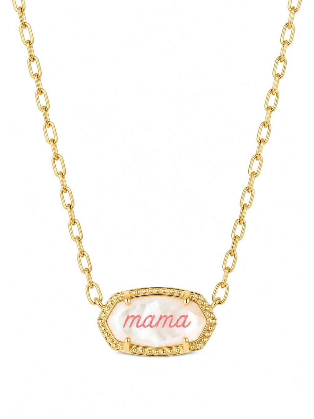 Kendra Scott Elisa Mama Script Gold Short Pendant Necklace